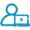 Ícone com um desenho simples de uma silhueta de uma pessoa usando um notebook representando a Área do Cliente N&G