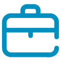 Ícone com um desenho simples de uma maleta representando Empresas